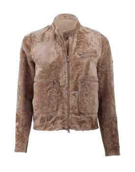 Shearling Zip Bomber