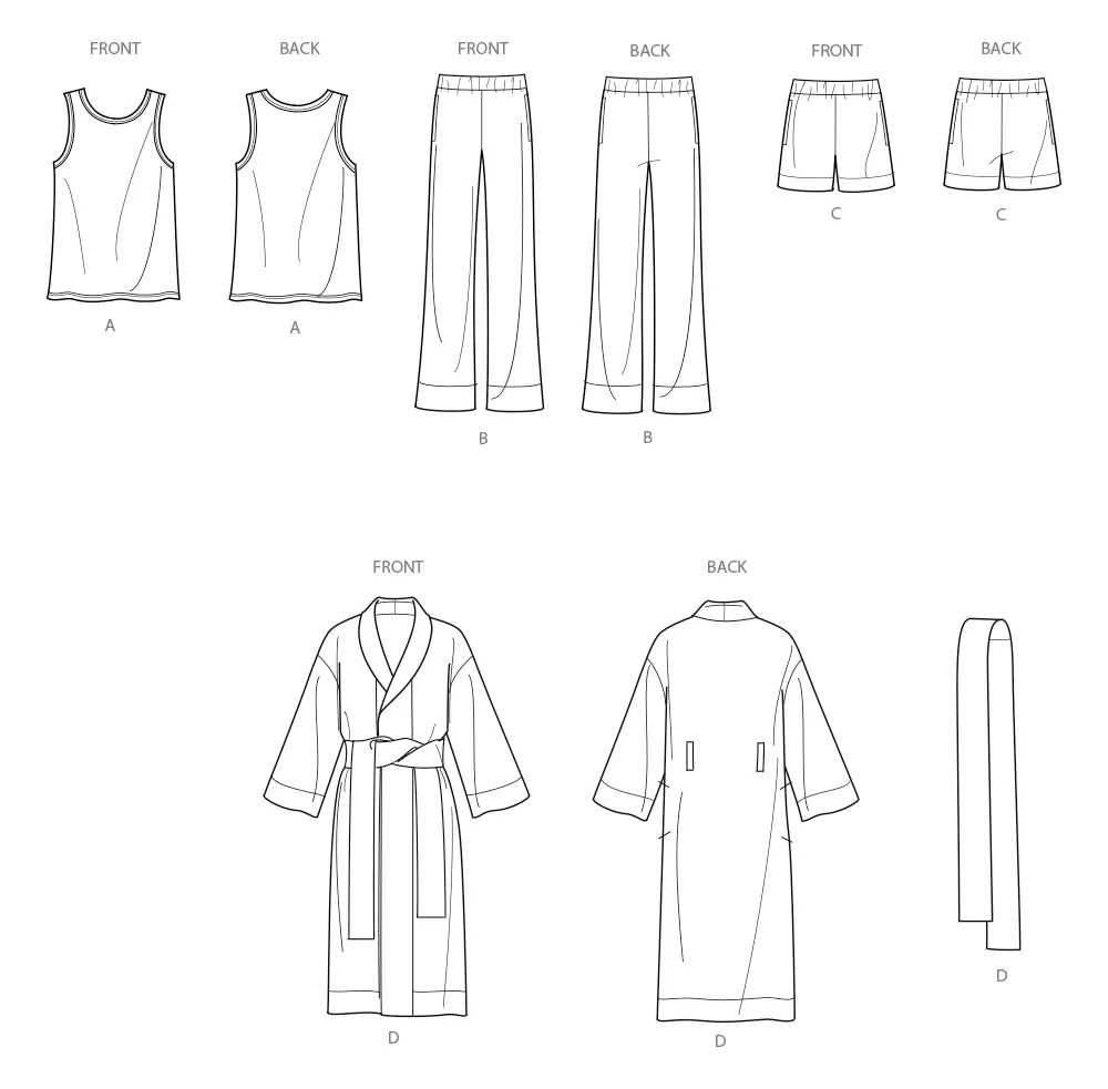 Simplicity Sewing Pattern 9931 Men's Loungewear and robe by Norris Danta Ford