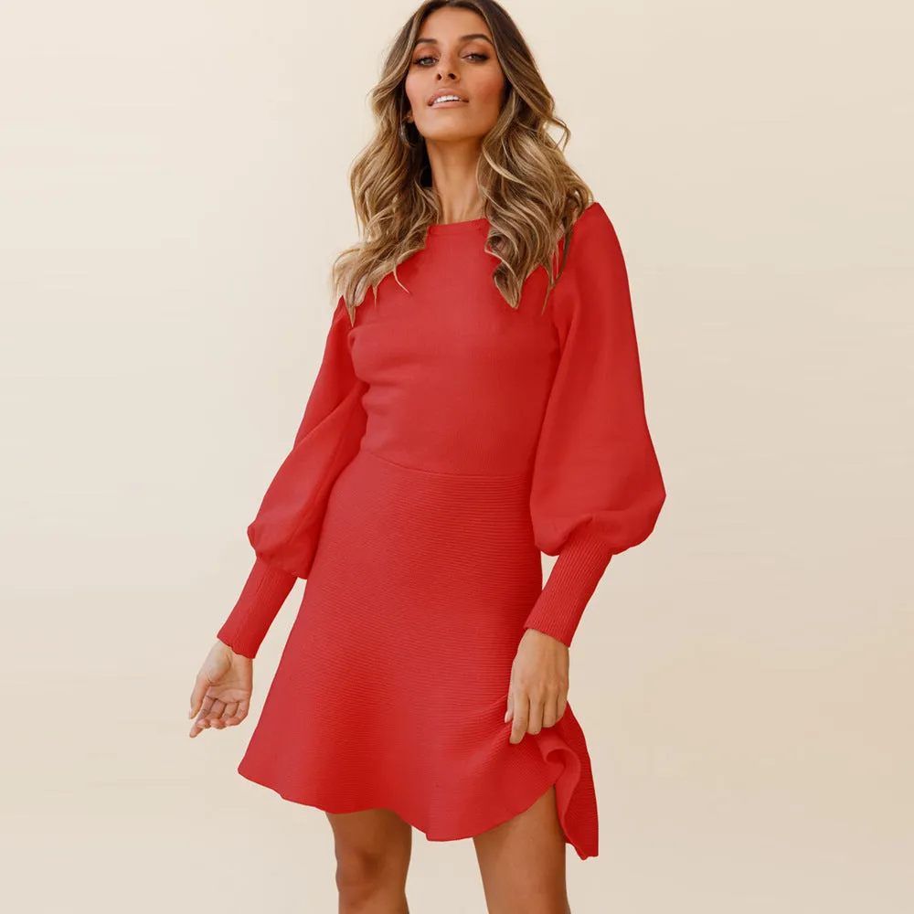 Slimming Knitted Sweater Dress Wholesale Womens Clothing N3824062100038