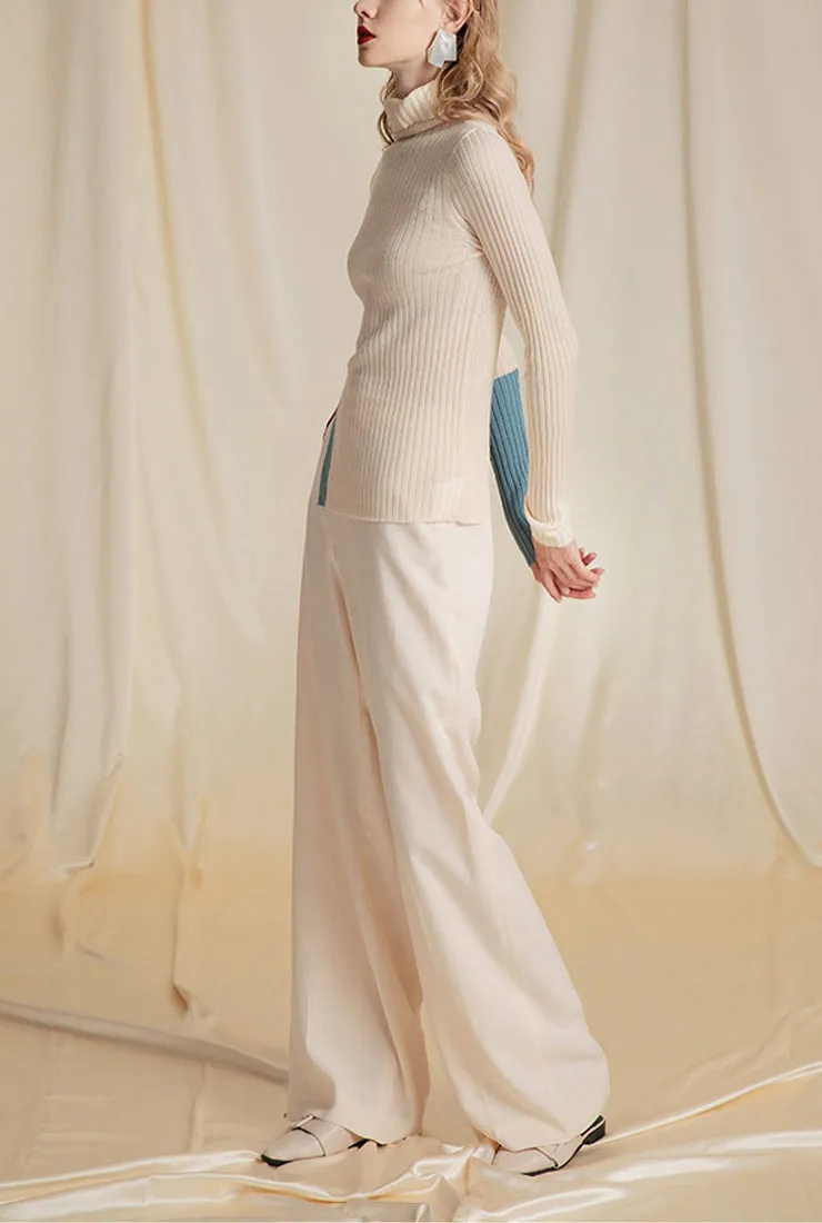 Solid Color Simple Turtleneck Knit Sweater