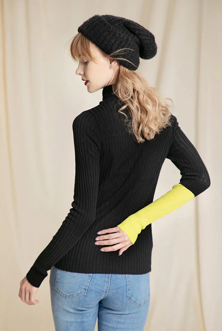 Solid Color Simple Turtleneck Knit Sweater