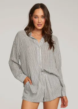 SWL Pinstripe Shirt-Blk/Wht