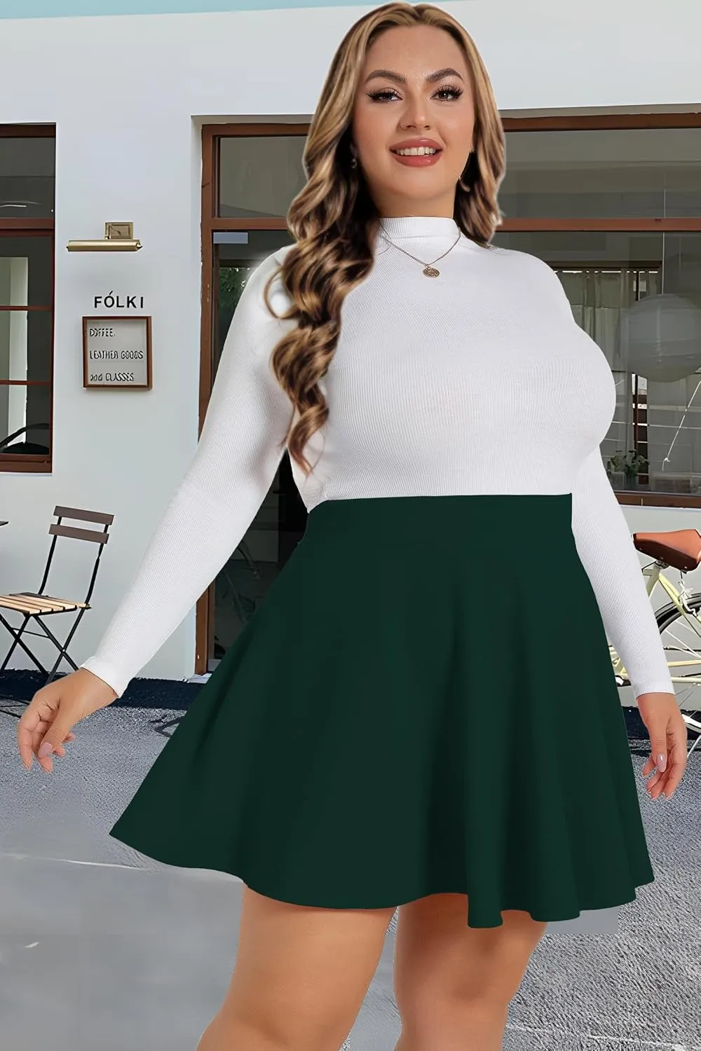 Womens Mini Skirts Plus Size Summer Pleated Short Casual Skater High Waisted Skirt