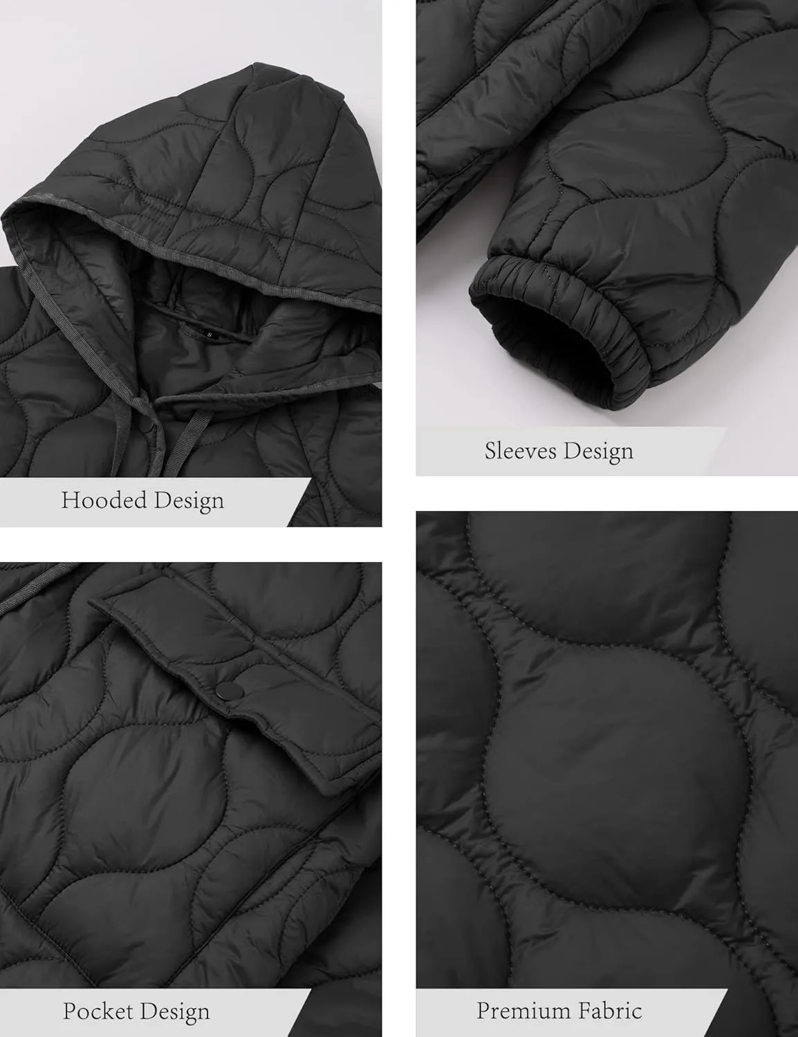 XULIKU Women's Quilted Jackets Lightweight Long Sleeve Stand Collar Padding Short Puffer Coat for Women Fall Winter